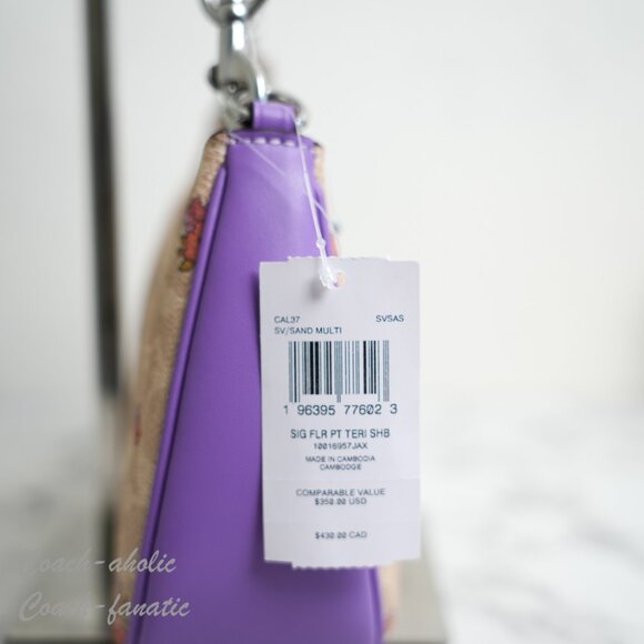 NWT Coach CAL37 Teri Shoulder Bag In Signature Canvas With Floral Print - Picture 4 of 10